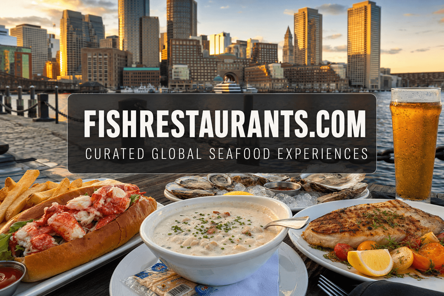 Boston New England seafood with lobster and oysters — FishRestaurants.com